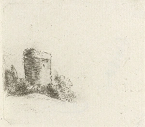 Landscape with round tower, Johannes Janson, 1761 - 1784 Landscape with round tower, Johannes Janson, 1761 - 1784