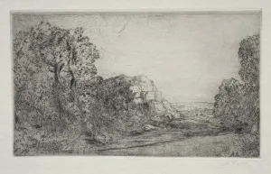 Landscape Sunrise Alphonse Legros French 1837-1911 Landscape Sunrise Alphonse Legros French 1837-1911