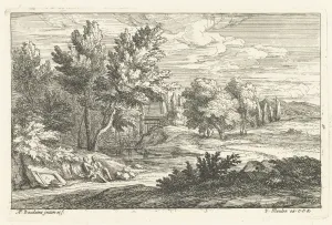 Landscape with a tomb, Adriaen Frans Boudewyns, Adam Frans van der Meulen, Lodewijk XIV Landscape with a tomb, Adriaen Frans Boudewyns, Adam Frans van der Meulen, Lodewijk XIV