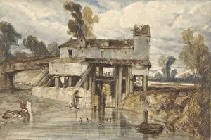 Landscape watermill landscape Alexandre-Gabriel Decamps Landscape watermill landscape Alexandre-Gabriel Decamps