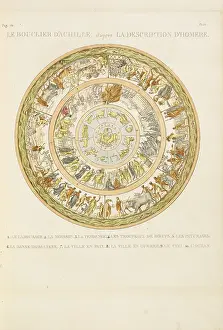 Le bouclier d Achille Hand-Colored Etching Print, 1814