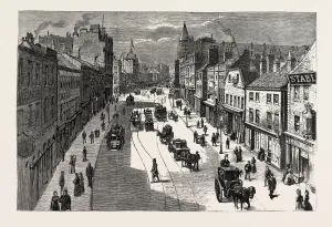 Briggate Gallery: Leeds, Briggate, from the Railway Bridge, Uk