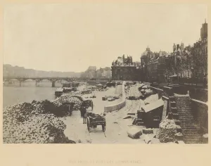 Left Bank Seine Pont des Saints-Peres Charles Marville Left Bank Seine Pont des Saints-Peres Charles Marville