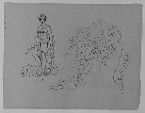 Liberty Figure Fleeing Nude Female Putti Sketchbook Liberty Figure Fleeing Nude Female Putti Sketchbook