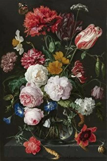 Still Life Gallery: Still Life with Flowers in a Glass Vase, Jan Davidsz. de Heem, 1650 - 1683