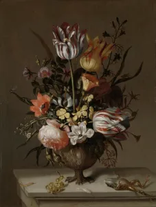 Still Life with a Vase of Flowers and a Dead Frog, Jacob Marrel, 1634 Still Life with a Vase of Flowers and a Dead Frog, Jacob Marrel, 1634