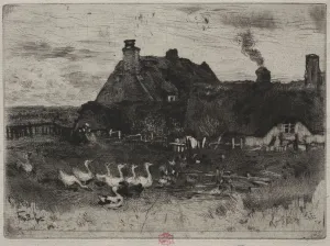 Little Thatched Cottages 1878 Felix Hilaire Buhot Little Thatched Cottages 1878 Felix Hilaire Buhot