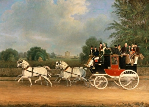 The London-Faringdon Coach passing Buckland House, Berkshire Signed and dated, brown The London-Faringdon Coach passing Buckland House, Berkshire Signed and dated, brown
