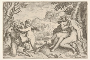 Love Conquers Omnia vincit Amor struggle satyr Amor places Love Conquers Omnia vincit Amor struggle satyr Amor places