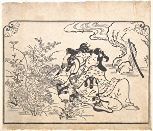 Lovers Beside Flowering Autumn Grasses Edo period Lovers Beside Flowering Autumn Grasses Edo period