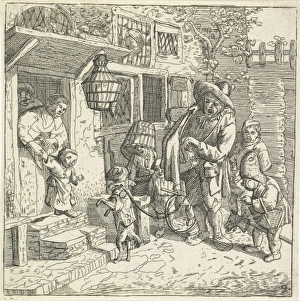 The lyre player with the dancing dog, van der Welle, Cornelis Dusart, 1685-1735 The lyre player with the dancing dog, van der Welle, Cornelis Dusart, 1685-1735