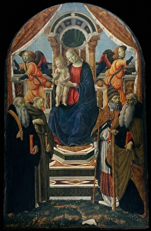 Madonna Child Enthroned Saints Angels Tempera Madonna Child Enthroned Saints Angels Tempera