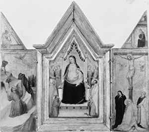 Madonna Child Enthroned Saints Tempera wood gold ground Madonna Child Enthroned Saints Tempera wood gold ground