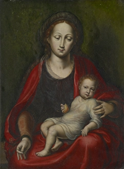Madonna Child oil oak wood 48 x 36 cm unmarked Madonna Child oil oak wood 48 x 36 cm unmarked