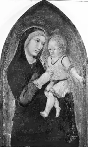 Madonna Child Tempera wood gold ground Arched top Madonna Child Tempera wood gold ground Arched top