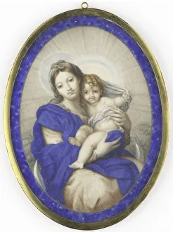 Madonna crescent moon Christ child arms original Madonna crescent moon Christ child arms original