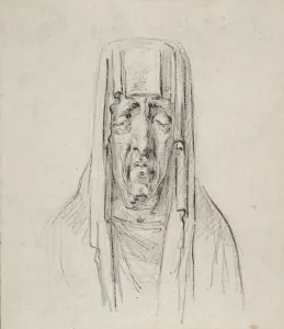 Male Head Hood ca 1794 Pen brown ink black chalk Male Head Hood ca 1794 Pen brown ink black chalk