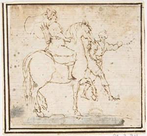 Man Horseback Attendant 1624-63 Pen brown ink Man Horseback Attendant 1624-63 Pen brown ink