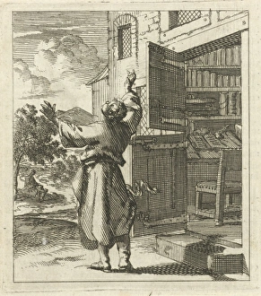 Man has left his study to see beyond the sky, Jan Luyken, wed. Pieter Arentsz (II), 1689 Man has left his study to see beyond the sky, Jan Luyken, wed. Pieter Arentsz (II), 1689
