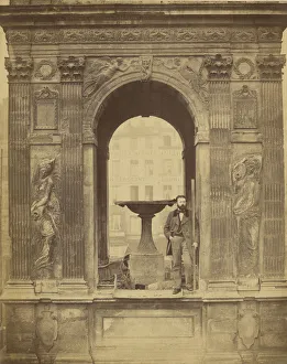 Man Posed Fontaine des Innocents Charles Marville Man Posed Fontaine des Innocents Charles Marville