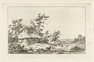 Man with rake in a barn, Carel Lodewijk Hansen, c. 1780 - 1840 Man with rake in a barn, Carel Lodewijk Hansen, c. 1780 - 1840
