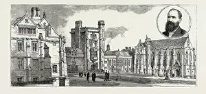 Print of Mansfield College Tower at Oxford, 1889