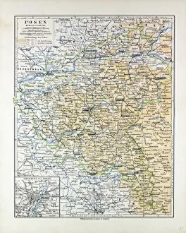 Poland Collection: Map of Posen (Poznan), Poland, 1899