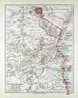 Map of Tanzania, Kilimanjaro, 1899