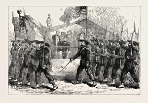 March Past of the Garibaldi Guard before President Lincoln, American Civil War, United March Past of the Garibaldi Guard before President Lincoln, American Civil War, United