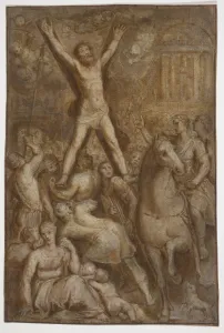 Martyrdom Saint Andrew ca 1595 Oil brunaille Martyrdom Saint Andrew ca 1595 Oil brunaille