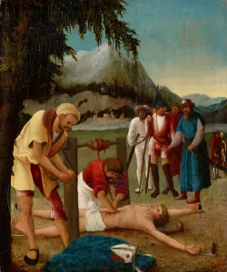 martyrdom St. Erasmus 1518-1520 oil fir wood martyrdom St. Erasmus 1518-1520 oil fir wood