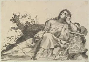 Mary Magdalen Meditating Engraving first state Mary Magdalen Meditating Engraving first state