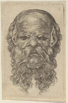 Mask Bald Man Pointed Ears Long Parted Beard Mask Bald Man Pointed Ears Long Parted Beard