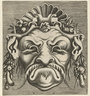 Mask with two snakes that look out of the eye sockets, Frans Huys, Cornelis Floris (II) Mask with two snakes that look out of the eye sockets, Frans Huys, Cornelis Floris (II)