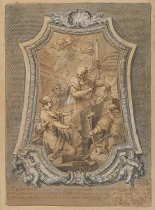 Mass St Gregory 18th century Pen brown ink brown Mass St Gregory 18th century Pen brown ink brown