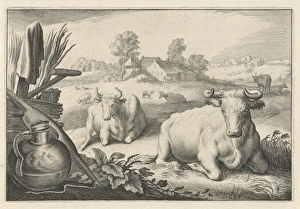 Meadow with two reclining cows, Reinier van Persijn, Jacob Gerritsz Cuyp Meadow with two reclining cows, Reinier van Persijn, Jacob Gerritsz Cuyp