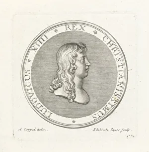 Medal bust Louis XIV Front badge profile first issued Medal bust Louis XIV Front badge profile first issued