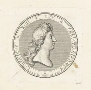 Medal bust Louis XIV Front badge profile King Medal bust Louis XIV Front badge profile King