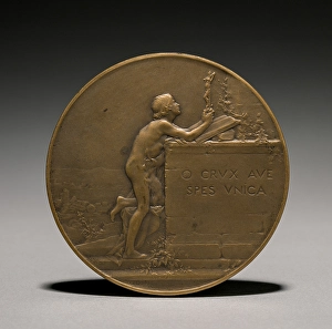 Medal reverse 1800s Jules Dupre French 1811-1889 Medal reverse 1800s Jules Dupre French 1811-1889