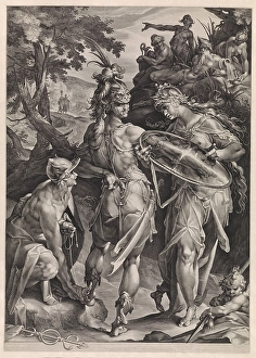 Minerva and Mercury arm Perseus, Jan Harmensz. Muller, Bartholomeus Spranger, 1604 Minerva and Mercury arm Perseus, Jan Harmensz. Muller, Bartholomeus Spranger, 1604