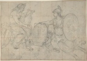 Minerva Presenting Two Portraits Apollo 17th century Minerva Presenting Two Portraits Apollo 17th century