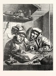 The Misers, at Windsor Castle: by Quentin Messys, or Matsys The Misers, at Windsor Castle: by Quentin Messys, or Matsys