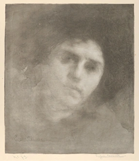 Mme Eugene Carriere Tete / Head 1893 Lithograph Mme Eugene Carriere Tete / Head 1893 Lithograph