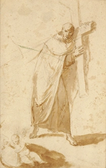 A Monk Carrying a Cross A Monk Carrying a Cross