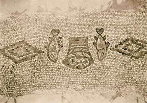 Mosaic loaves fishes Tabgha 1934 Israel Tabigha Mosaic loaves fishes Tabgha 1934 Israel Tabigha