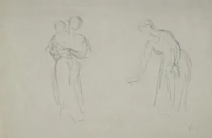 Mother Child Female Figure 19th century Graphite Mother Child Female Figure 19th century Graphite