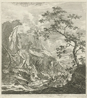 Mountainous landscape with cattle, Johannes Janson, 1761 - 1784 Mountainous landscape with cattle, Johannes Janson, 1761 - 1784