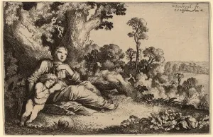Moyses van Uyttenbroeck (Dutch, c. 1590 - 1648), Hagar in the Desert, etching Moyses van Uyttenbroeck (Dutch, c. 1590 - 1648), Hagar in the Desert, etching