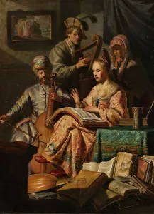 Musical Company Allegorical music company left Musical Company Allegorical music company left