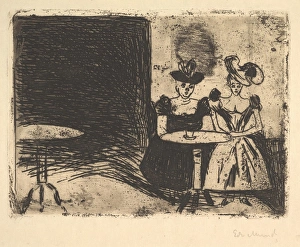 Night Cafe 1901 Etching brown/black ink plate Night Cafe 1901 Etching brown/black ink plate